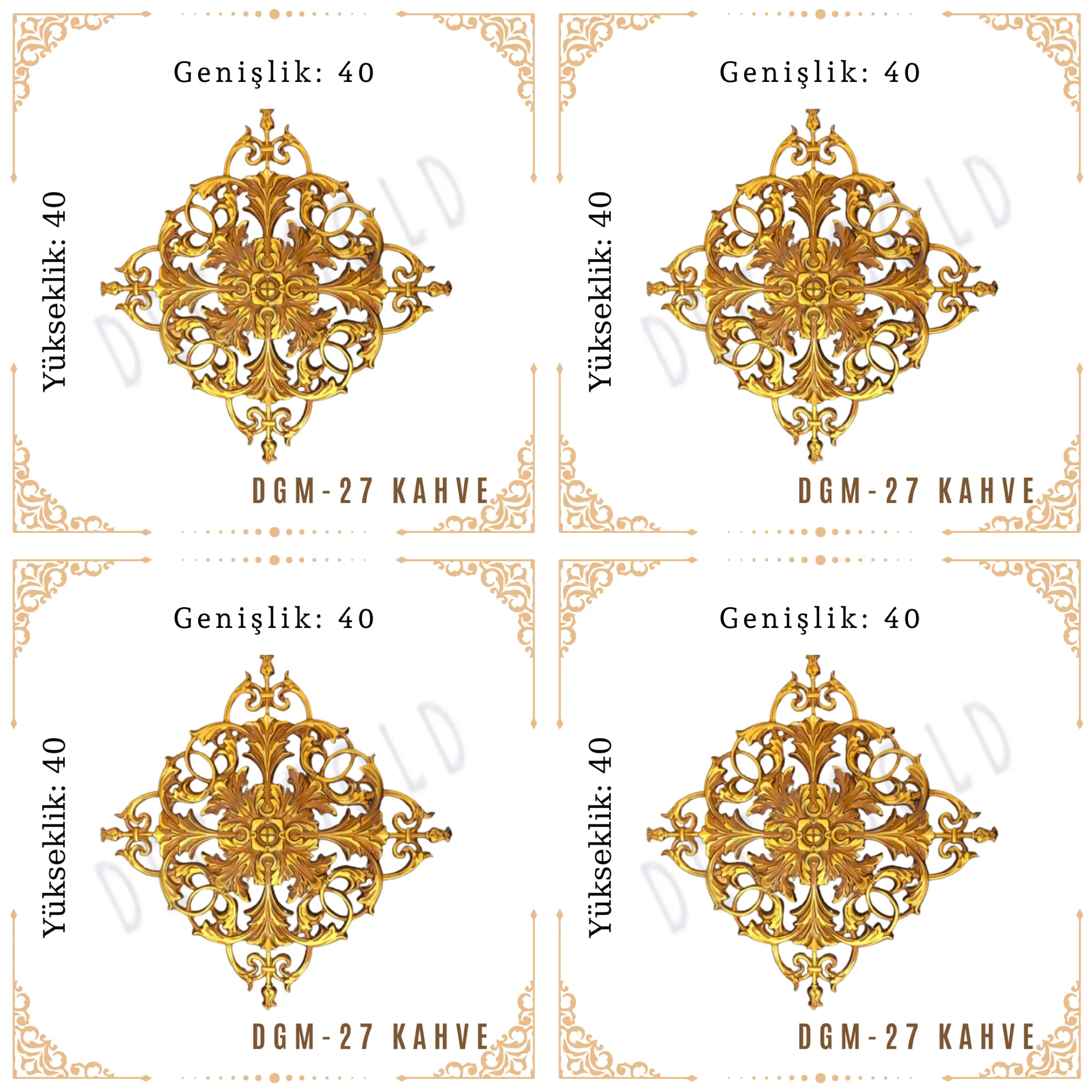 DecoGold Saray Tavan Motif (40*40) DGM-27-Kahve(4 Adet)